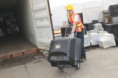 Site manager reviewing waste collection records