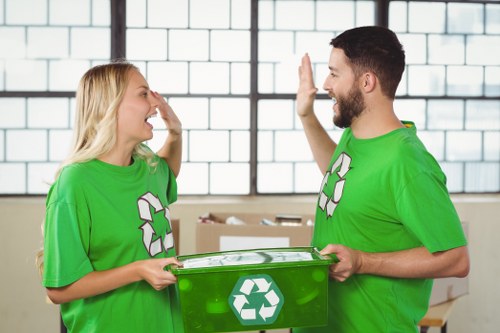Professional waste removal team at work